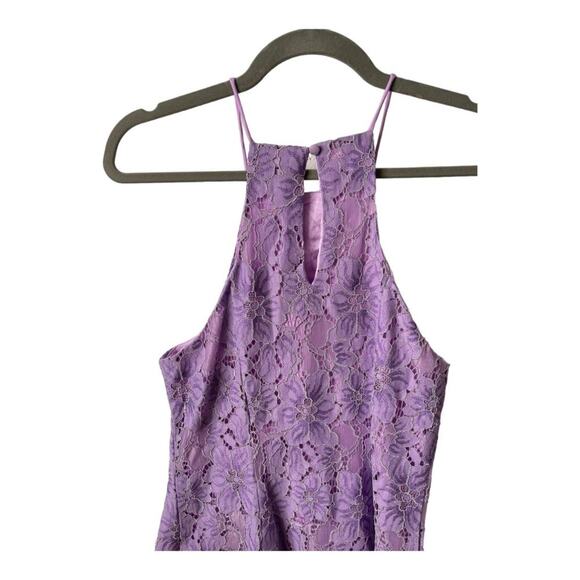 NBD Bria Floral Lace Mini Dress Halter Fairy Whimsical Party Lilac Dainty Sz S - Picture 10 of 12
